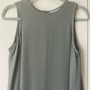 Vintage 100% silk flowy green dress